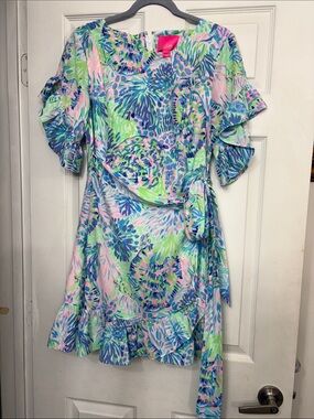 Lilly Pulitzer Multicolor Floral Print Midi Dress - Blue, Green, Pink